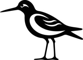 Simple black and white illustration of a bird in a minimalist style vector