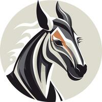 Zebra Head Portrait with Abstract Design vector