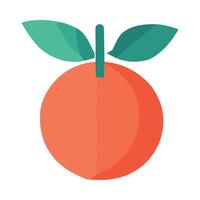 An orange with green leaves on it vector