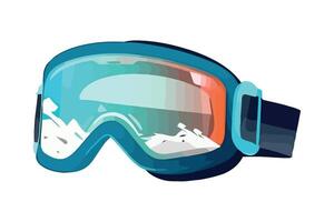 Snowboard goggles on white background vector