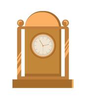 An old clock on a stand with a white background vector