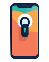 A phone with a lock on it vector