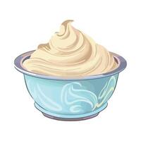 Ice cream in a bowl illustration vector