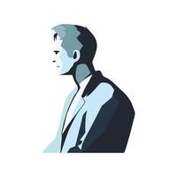 A man in a suit is standing in profile vector