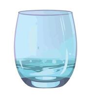 A glass of water with a blue background vector