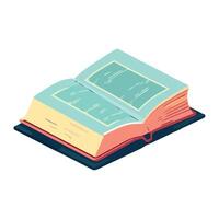 An open book with a page on top vector