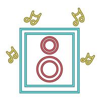 A musical note and a circle with a number eight vector