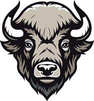 Powerful Bison Head Illustration vector
