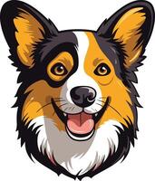 Adorable cartoon illustration of a smiling corgi, perfect for pet-related projects, social media, or branding vector