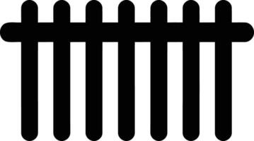 Simple black and white icon of a fence, ideal for website design, app interfaces, and presentations vector