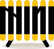 Simple black and yellow radiator icon, perfect for web design, app icons, or presentations vector