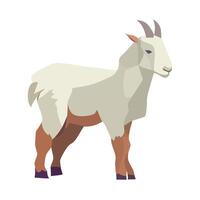 A goat with horns standing on a white background vector