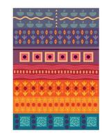A colorful pattern with geometric shapes and flowers vector