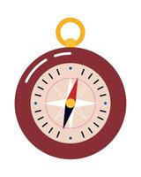 A red and white compass with a yellow cord vector