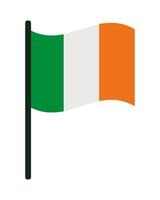 The flag of ireland is waving in the wind vector
