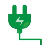 A green plug with a lightning bolt on it vector