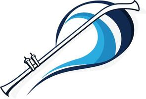 Trombone and Wave Abstract Design vector
