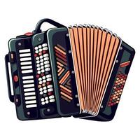 An accordion is shown on a white background vector