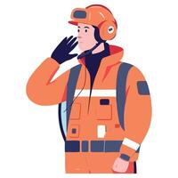 An illustration of a man in an orange uniform vector