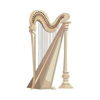 An illustration of a harp on a white background vector