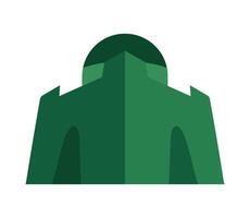 A green building with a dome on top vector