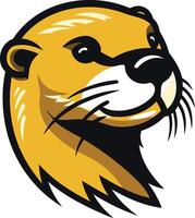A friendly cartoon otter with a big smile, perfect for branding, logos, or mascot design vector