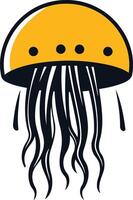 A simple yet stylish illustration of a jellyfish, perfect for branding, logos, and marine-themed designs vector