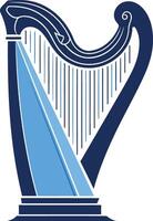 A simple, stylish, blue harp icon, perfect for branding, websites, and music-related projects vector