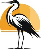 Heron Standing in Front of the Sun vector