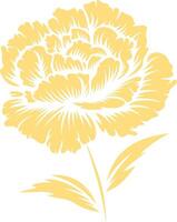 Stylized Yellow Flower with Delicate Lines vector