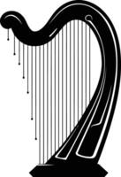 A simple, elegant silhouette of a harp, perfect for design projects related to music, celtic culture, or classical arts vector