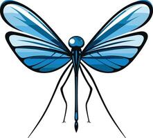 Blue dragonfly illustration, perfect for nature, summer, and insect-themed designs vector