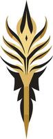 Abstract Gold and Black Feather Design vector