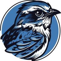Bluebird Illustration in a Circle vector