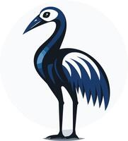 Stylized blue crane illustration, perfect for branding, logos, or nature-inspired designs vector