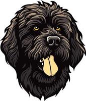Black Dog Portrait with a Happy Expression vector