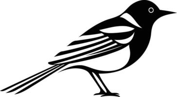 A simple yet elegant silhouette of a bird in a black and white style, perfect for use in logo design, branding, or print media vector