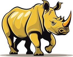 A powerful illustration of a rhinoceros with a determined expression vector
