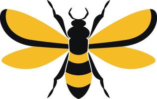 Simple yet striking silhouette of a bee, perfect for branding, logos, and environmental designs vector
