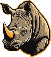 Powerful and detailed illustration of a rhinoceros head, perfect for logo design, t-shirt graphics, or branding projects vector