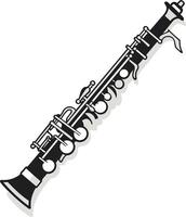 Black and White Illustration of a Clarinet vector