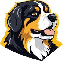 A friendly bernese mountain dog cartoon mascot with a cheerful expression vector