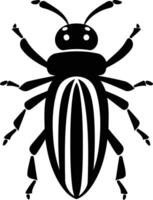 Simple black and white element illustration of a stylized beetle vector