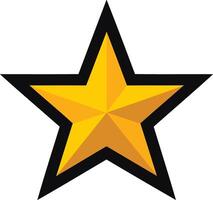 Simple and bold, this golden star with a black outline is perfect for adding a touch of achievement, success, or celebration to your designs vector