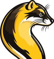 Illustration of a Yellow and Black Weasel vector