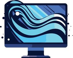 Abstract Wavy Pattern on Computer Monitor vector