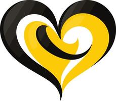 Abstract Heart Design in Yellow and Black vector