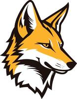 A bold, stylized illustration of a fox head, perfect for use as a mascot, logo, or branding element vector