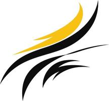 Abstract Design with Black and Yellow Lines vector
