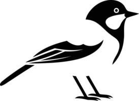 Black and white silhouette of a bird with a simple, clean design, perfect for logos, branding, and nature-themed projects vector